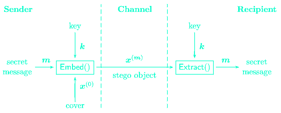 basic steganography model diagram